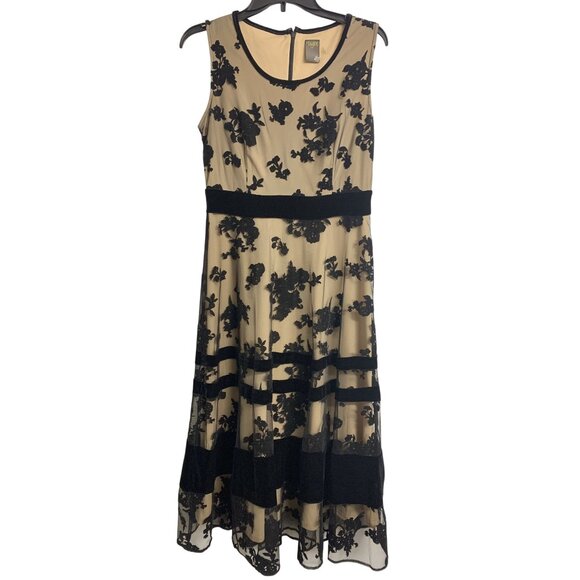 Taylor 6 Floral Velvet Mesh Sheer Whimsigoth Grunge Y2K Midi Dress - Picture 1 of 8